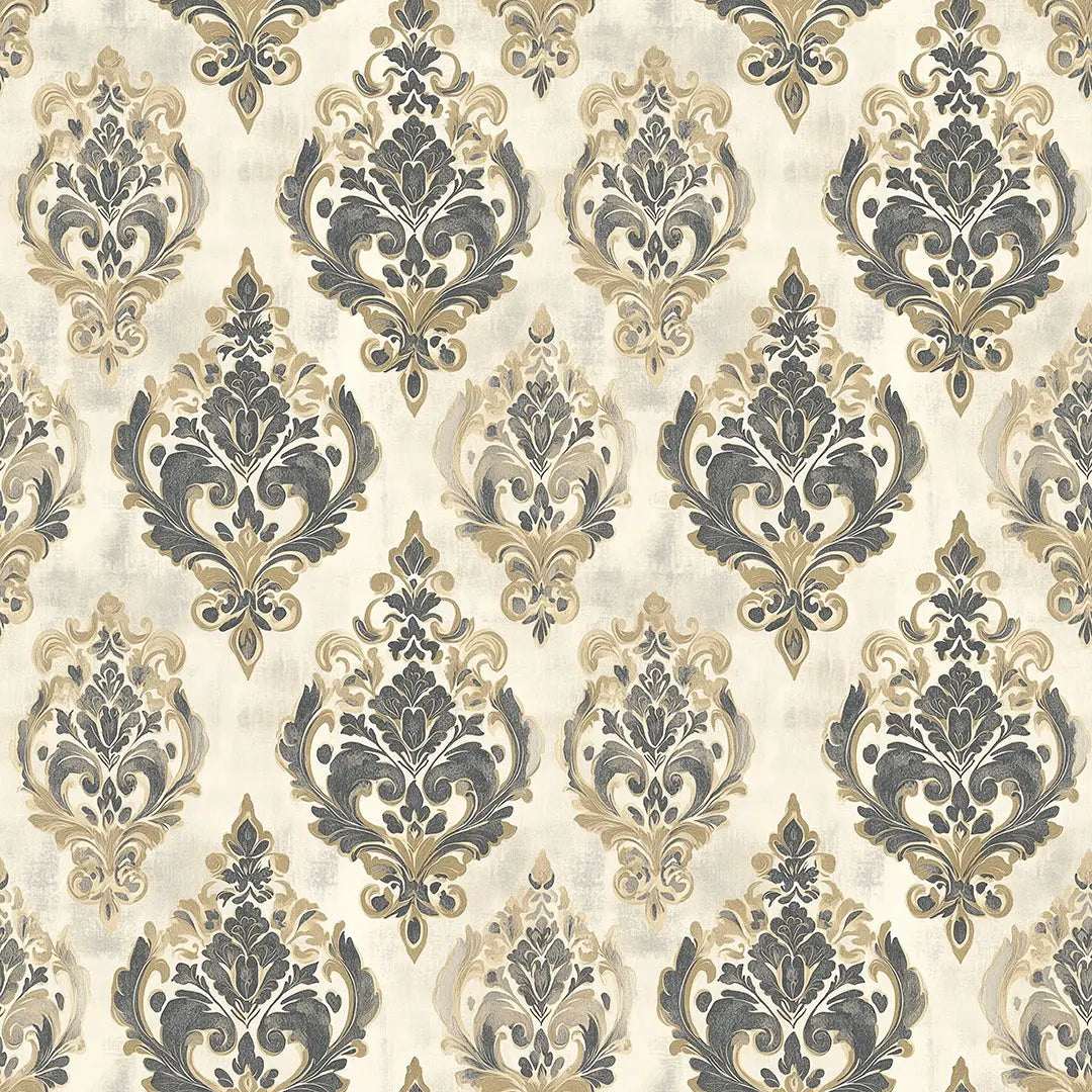 gilded slate manor damask - wallcreatives