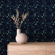 Digital Nexus Blueprint Wallpaper - WallCreatives