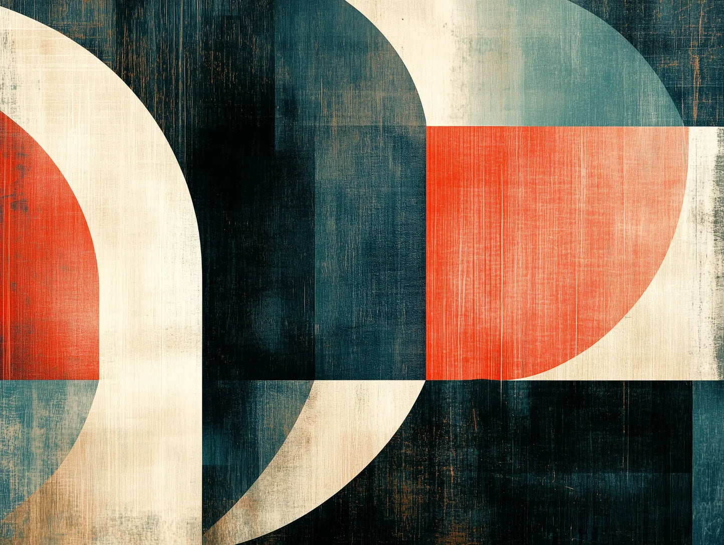 retro orbit geometric mural - wallcreatives