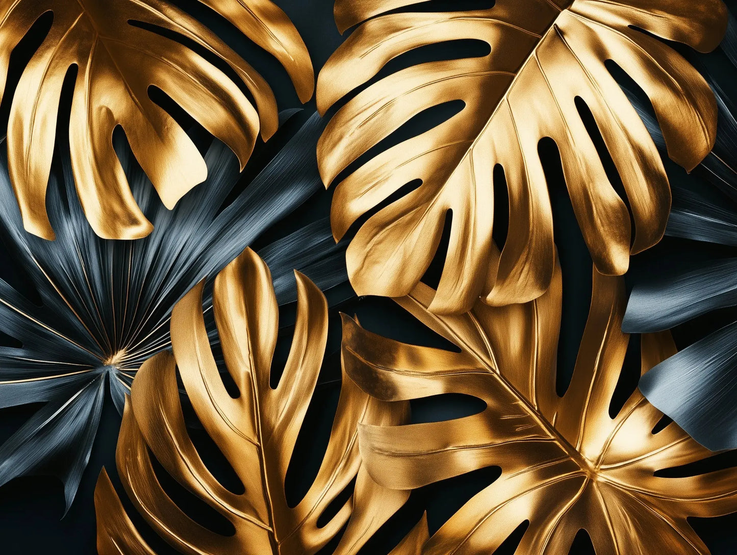 gilded tropicana midnight mural - wallcreatives