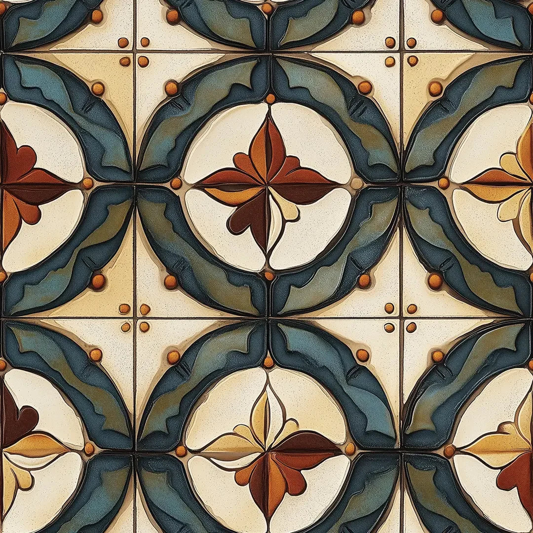 siena glazed floral medallion - wallcreatives
