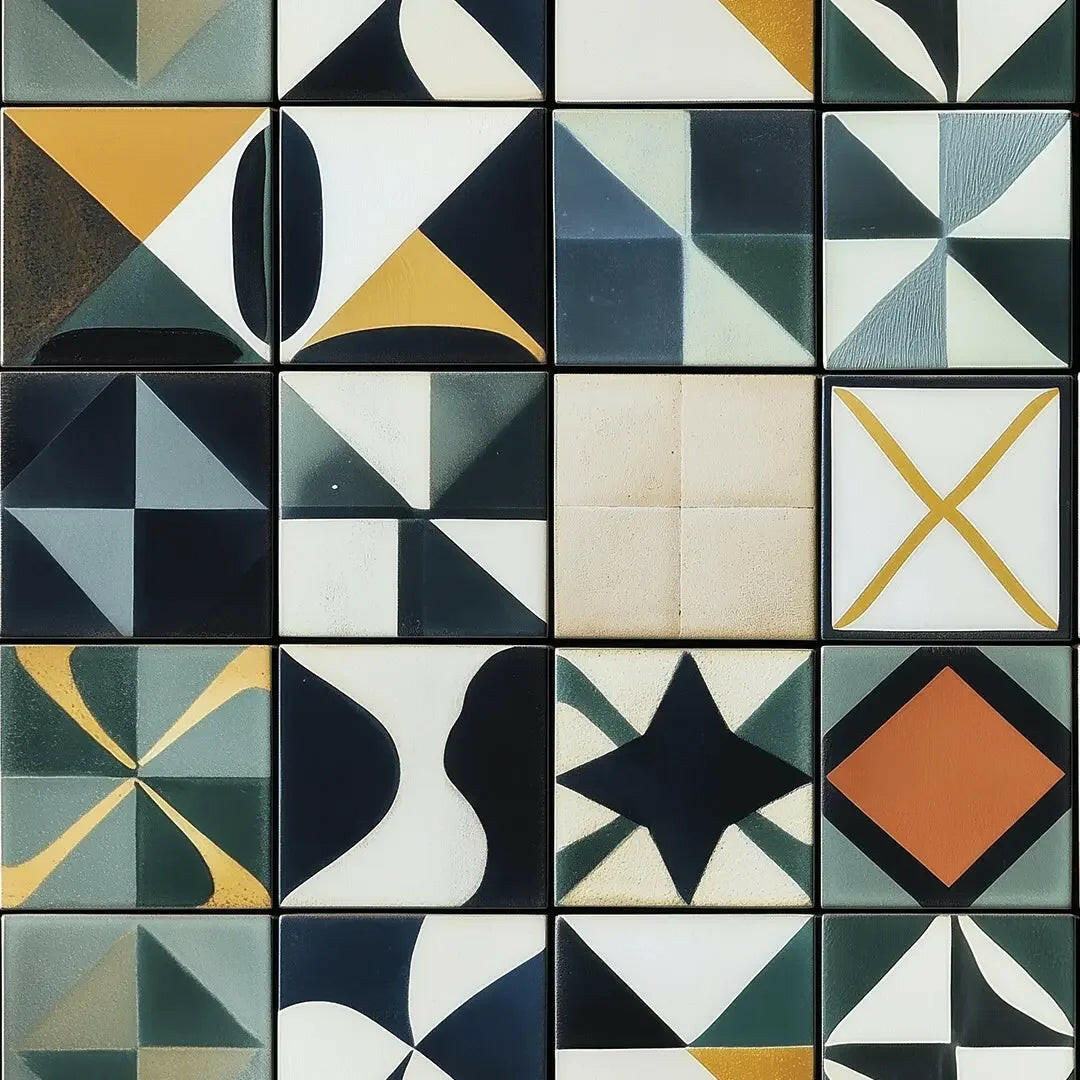 Modernist Geometric Mosaic Wall - WallCreatives