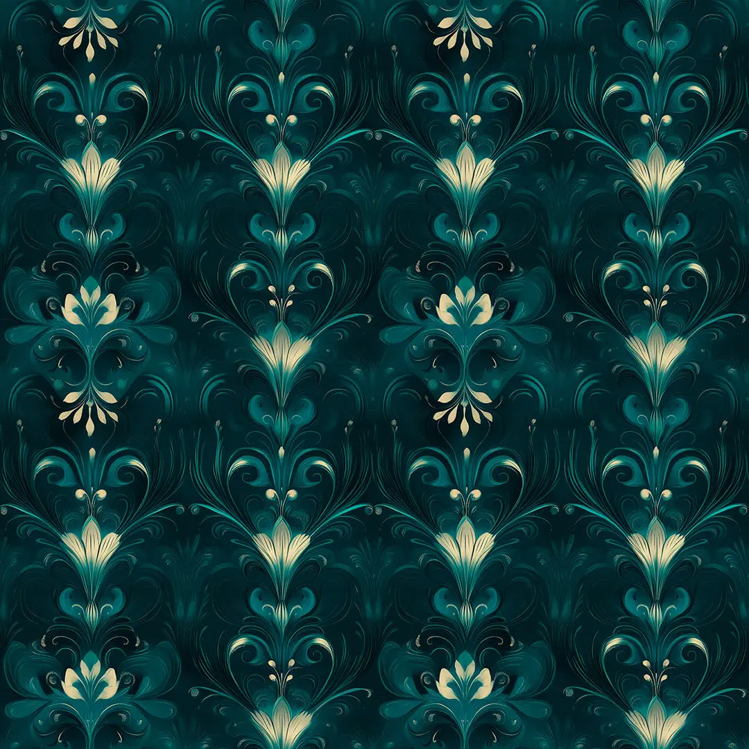 midnight teal garden - wallcreatives