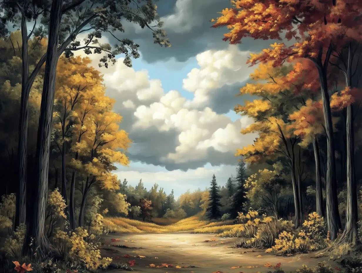 golden autumn grove mural - wallcreatives