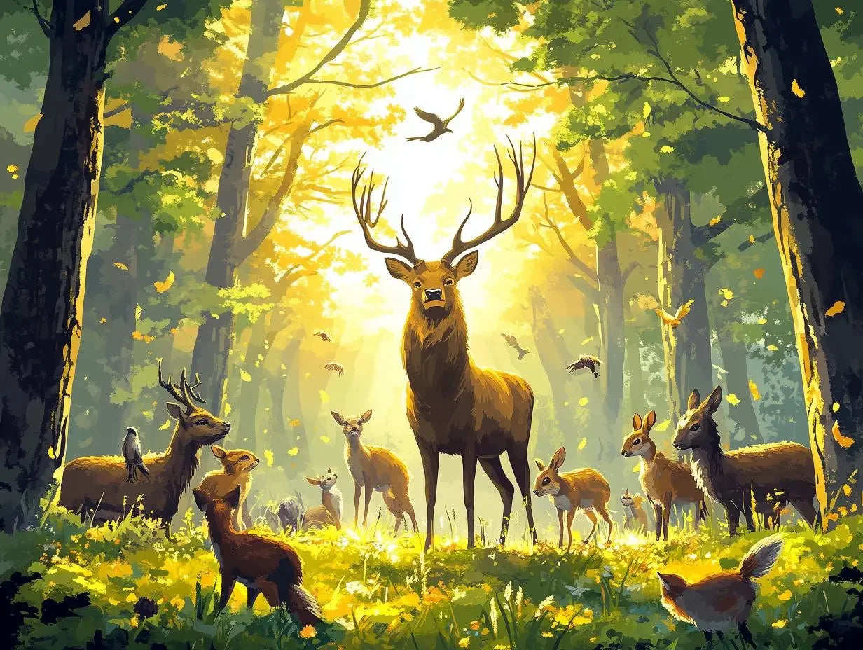 enchanted forest dawn mural - wallcreatives