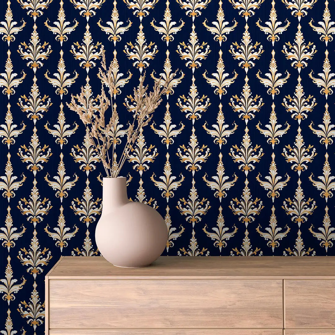 royal midnight gilded flourish - wallcreatives