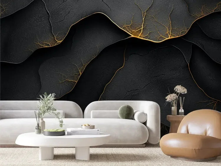 golden rift in midnight stone - wallcreatives