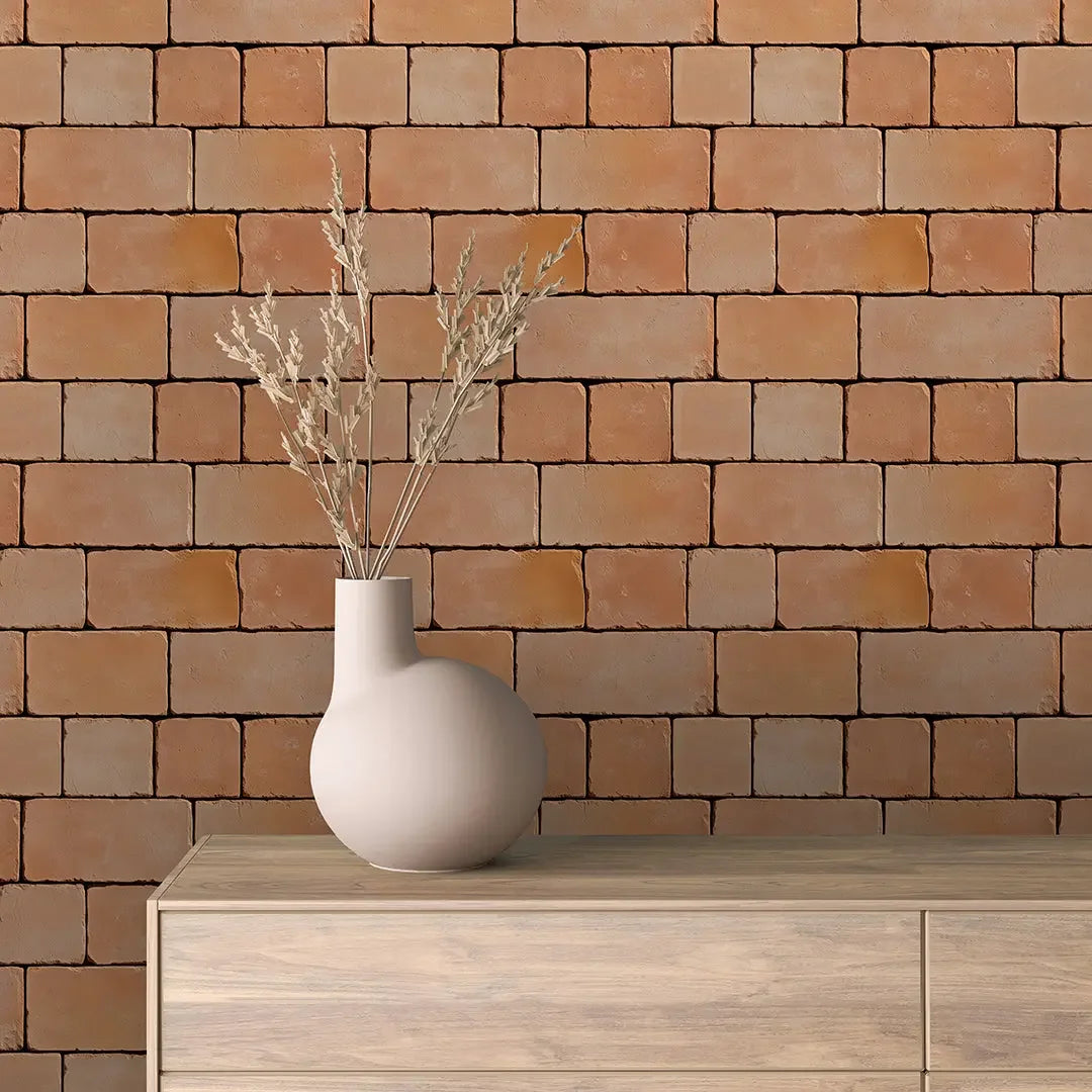 warm tuscan courtyard wall - wallcreatives