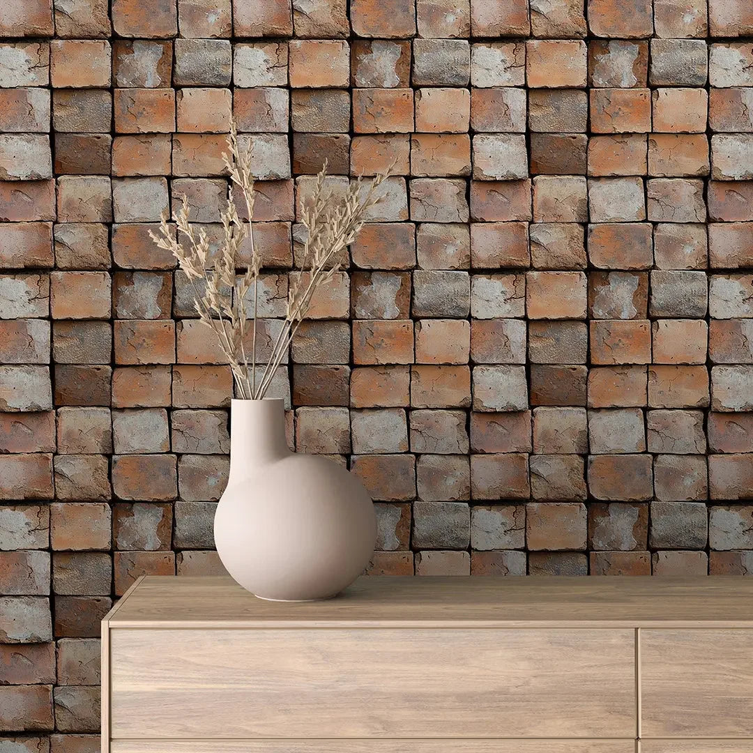 artisan's kiln-fired brick wall - wallcreatives