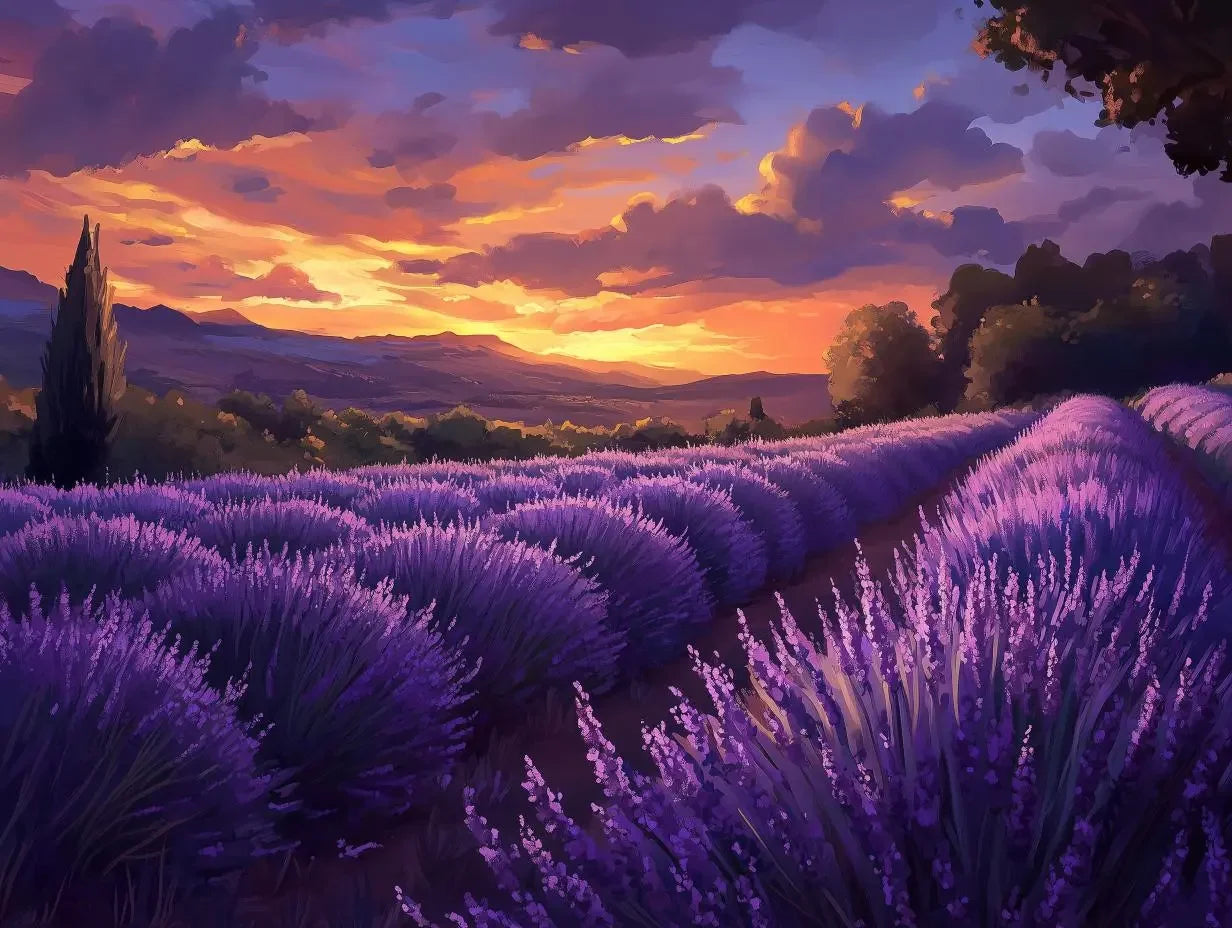 twilight lavender serenity mural - wallcreatives
