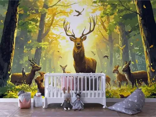enchanted forest dawn mural - wallcreatives