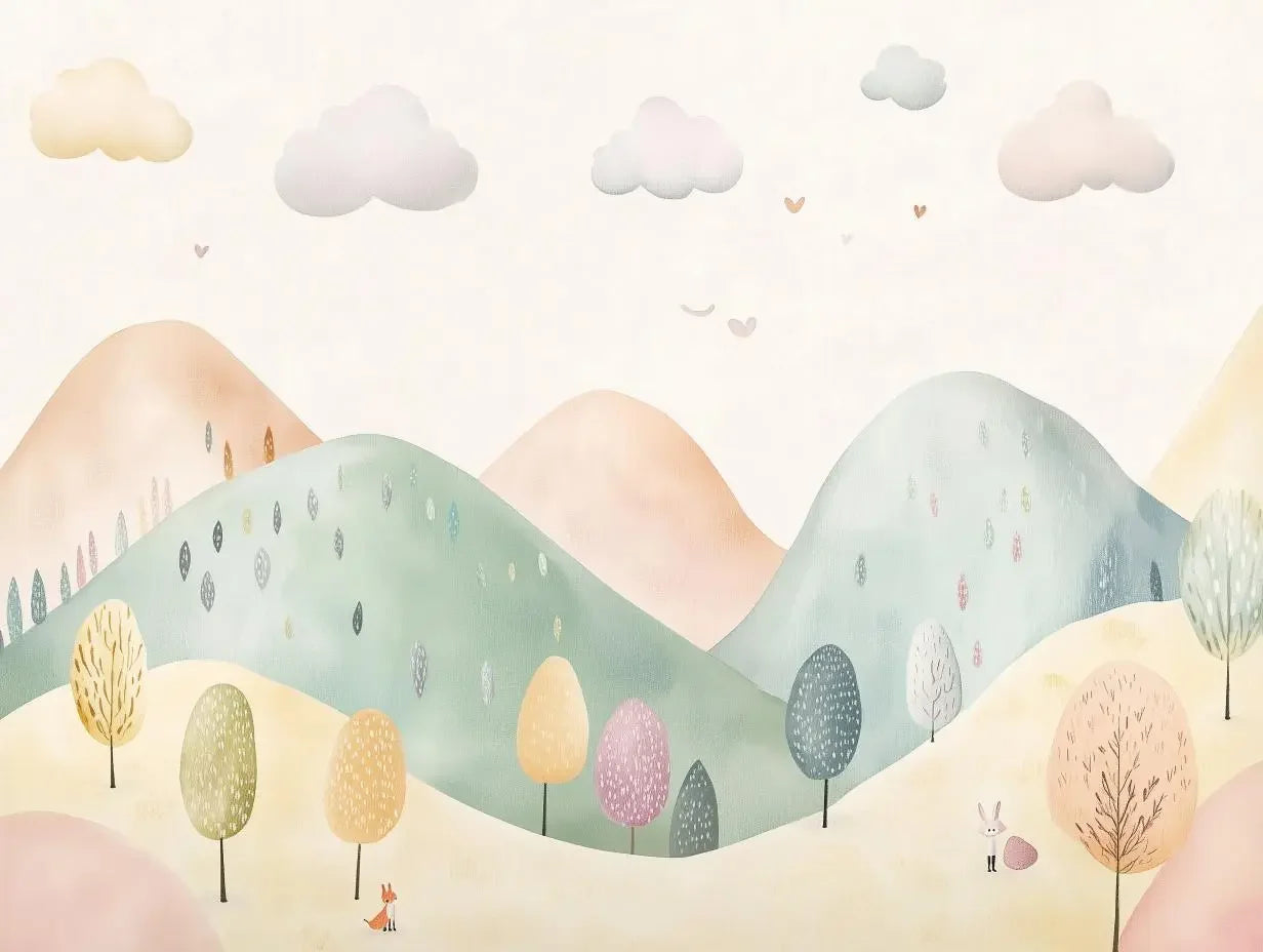 whispering woods pastel panorama - wallcreatives