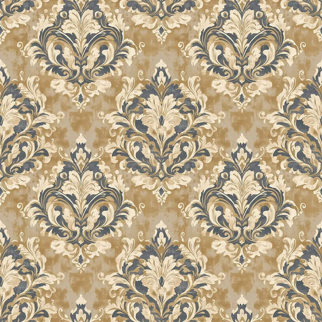 gilded slate heritage damask - wallcreatives