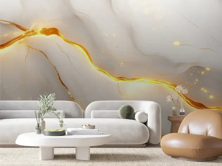 golden rift on marble - wallcreatives