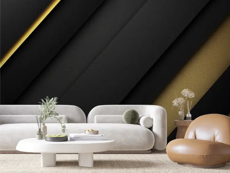 ascendant gold & shadow stripe - wallcreatives