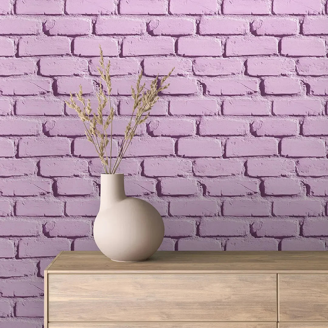 blushing lilac brick - wallcreatives