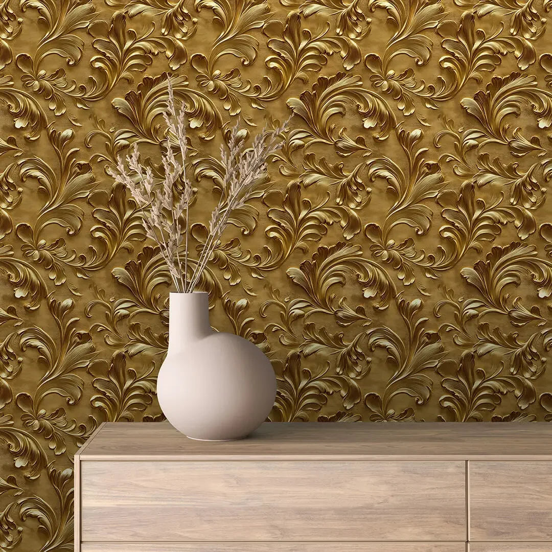 golden baroque flourish - wallcreatives