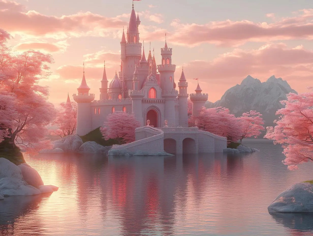 rosewater castle at dawn - wallcreatives