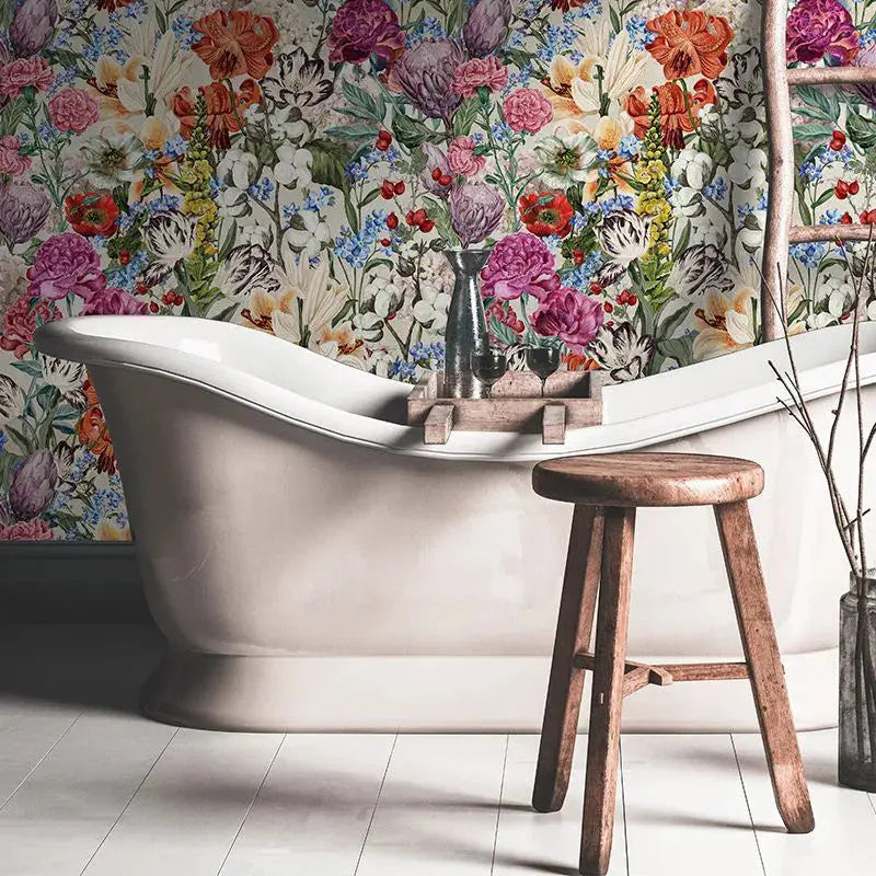 Primavera Flowers (Cream) Wallpaper Vladila