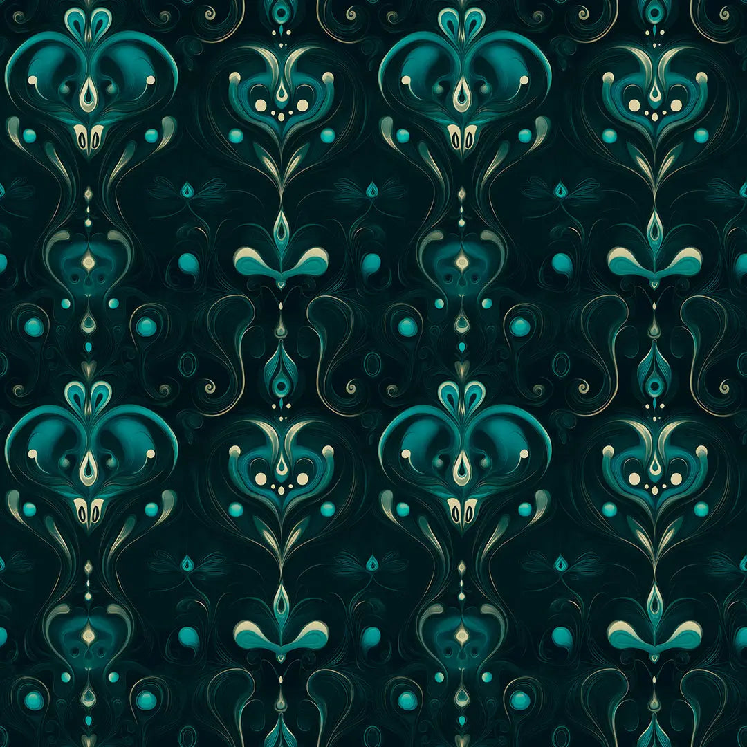 emerald reverie damask - wallcreatives
