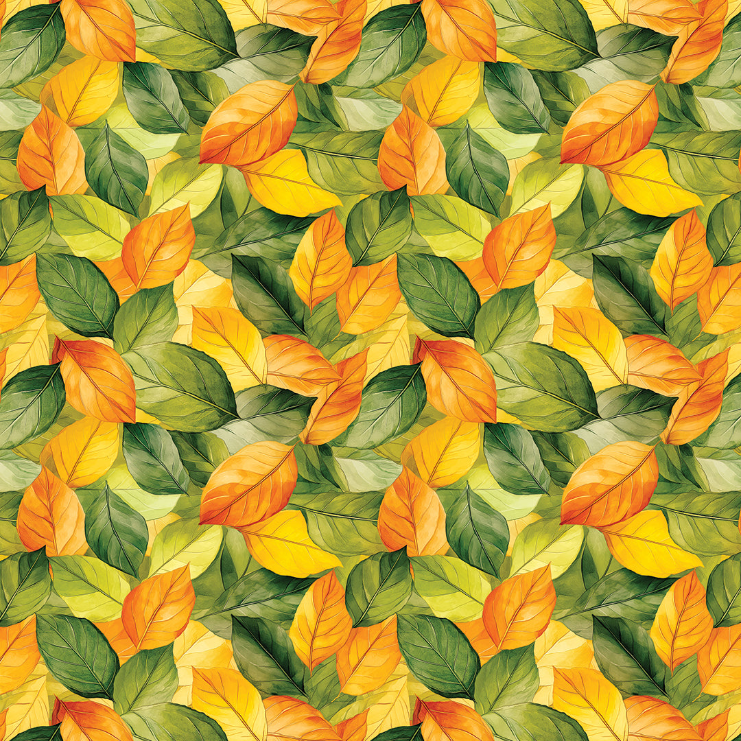 amber & jade foliage - wallcreatives