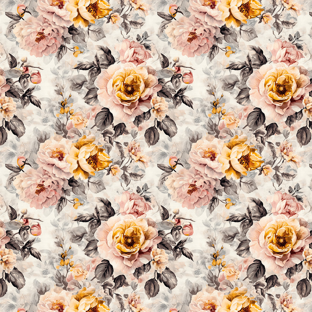 antique amber & blush bloom - wallcreatives