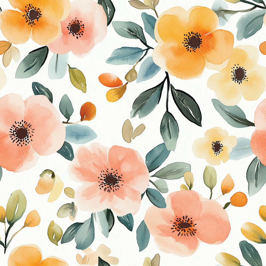 apricot meadow morning wallpaper - wallcreatives