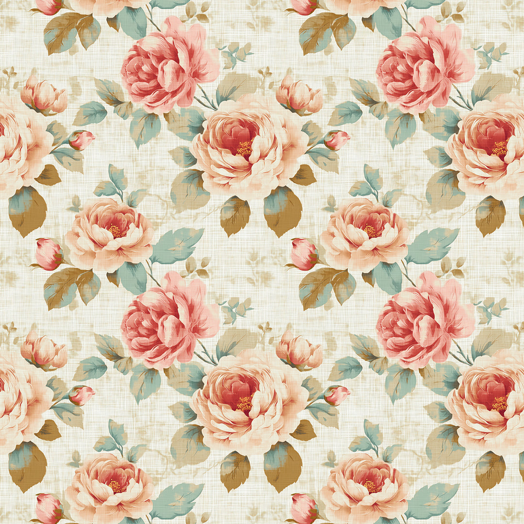 blushing english rose garden - wallcreatives
