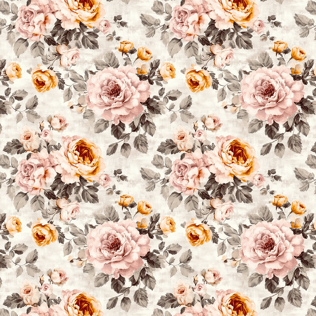 enchanted blush rose garden - wallcreatives