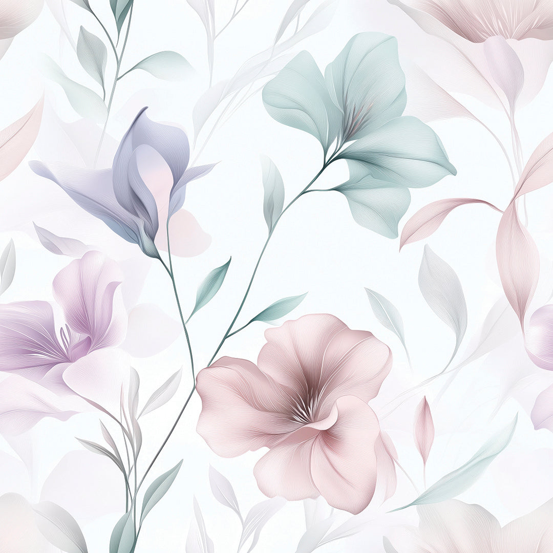 ethereal silk bloom wallpaper - wallcreatives