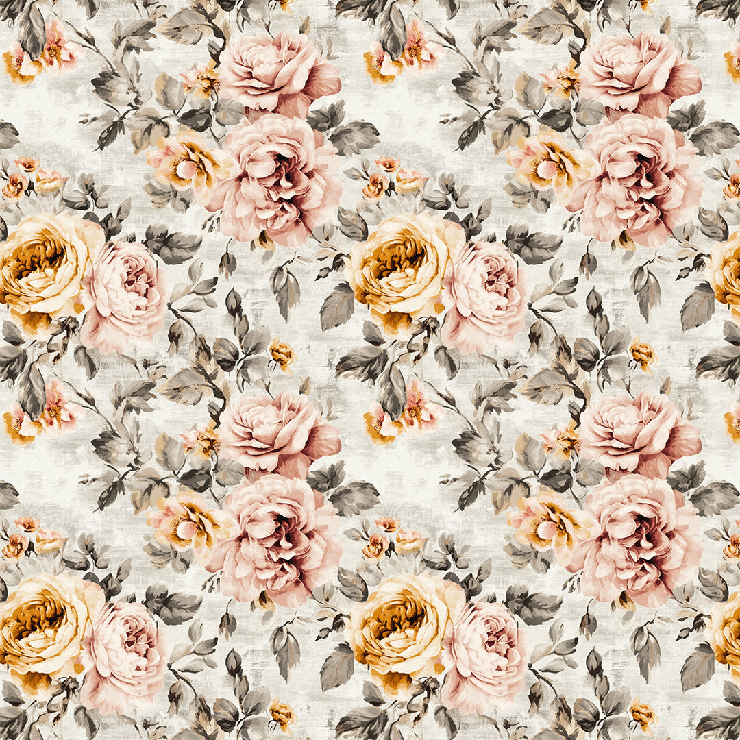 faded grandeur rose wallpaper - wallcreatives