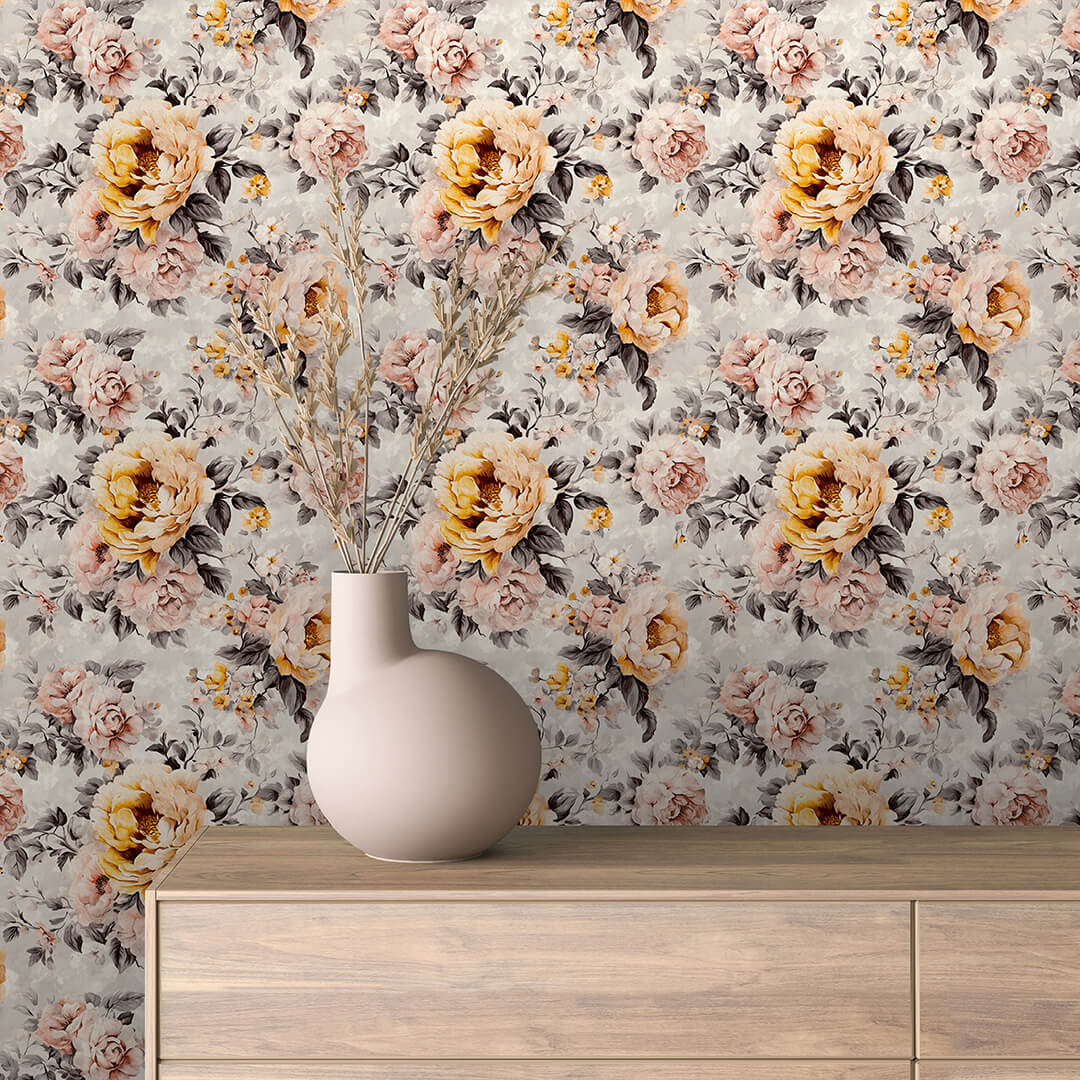 gilded peony serenade - wallcreatives