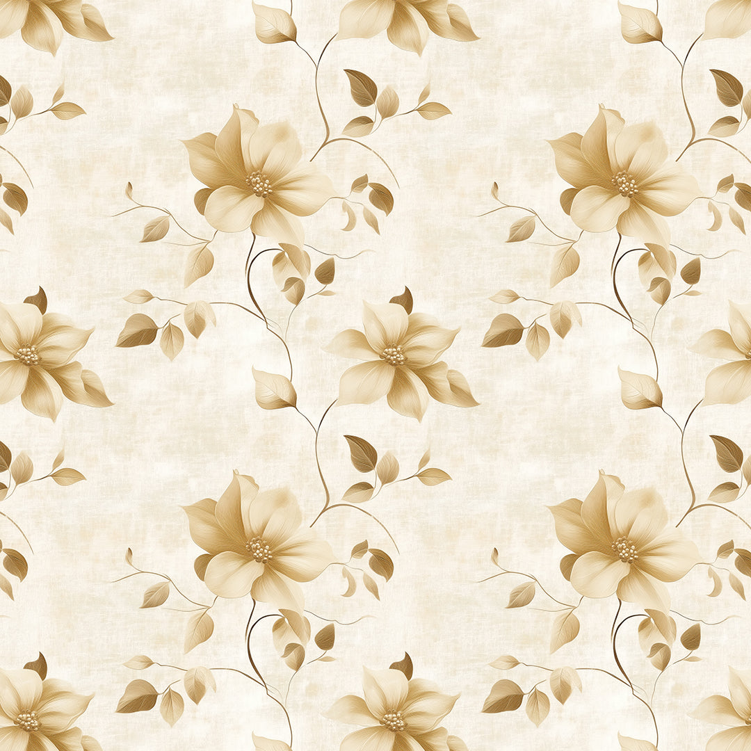gilded sepia blooms - wallcreatives