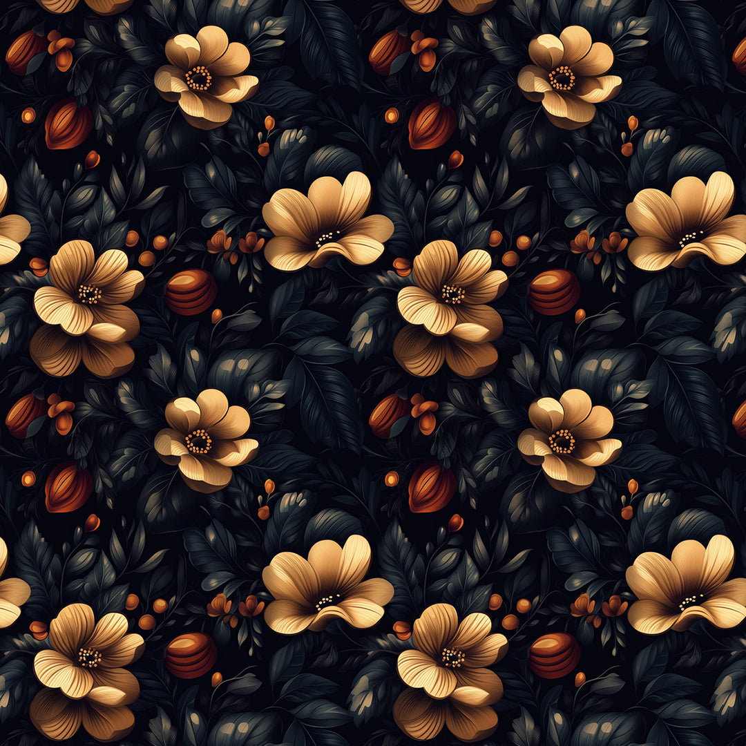 golden nocturne garden - wallcreatives