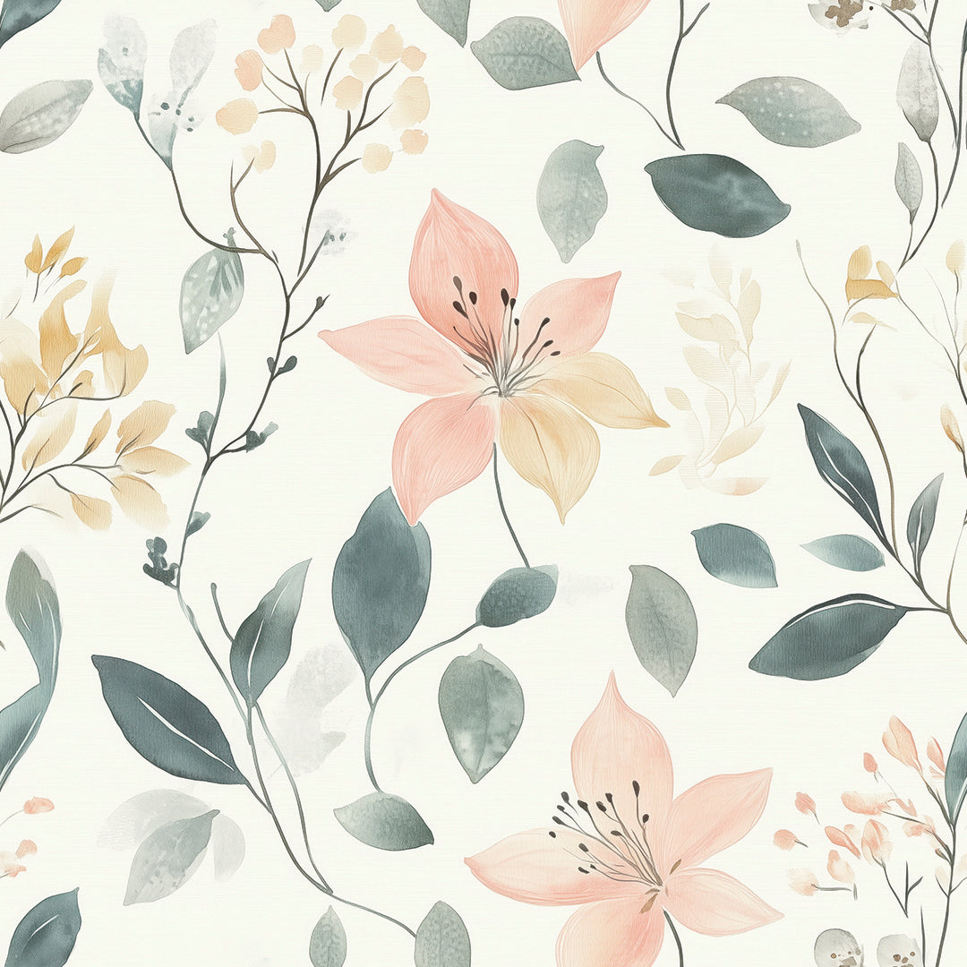 serene dawn floral - wallcreatives