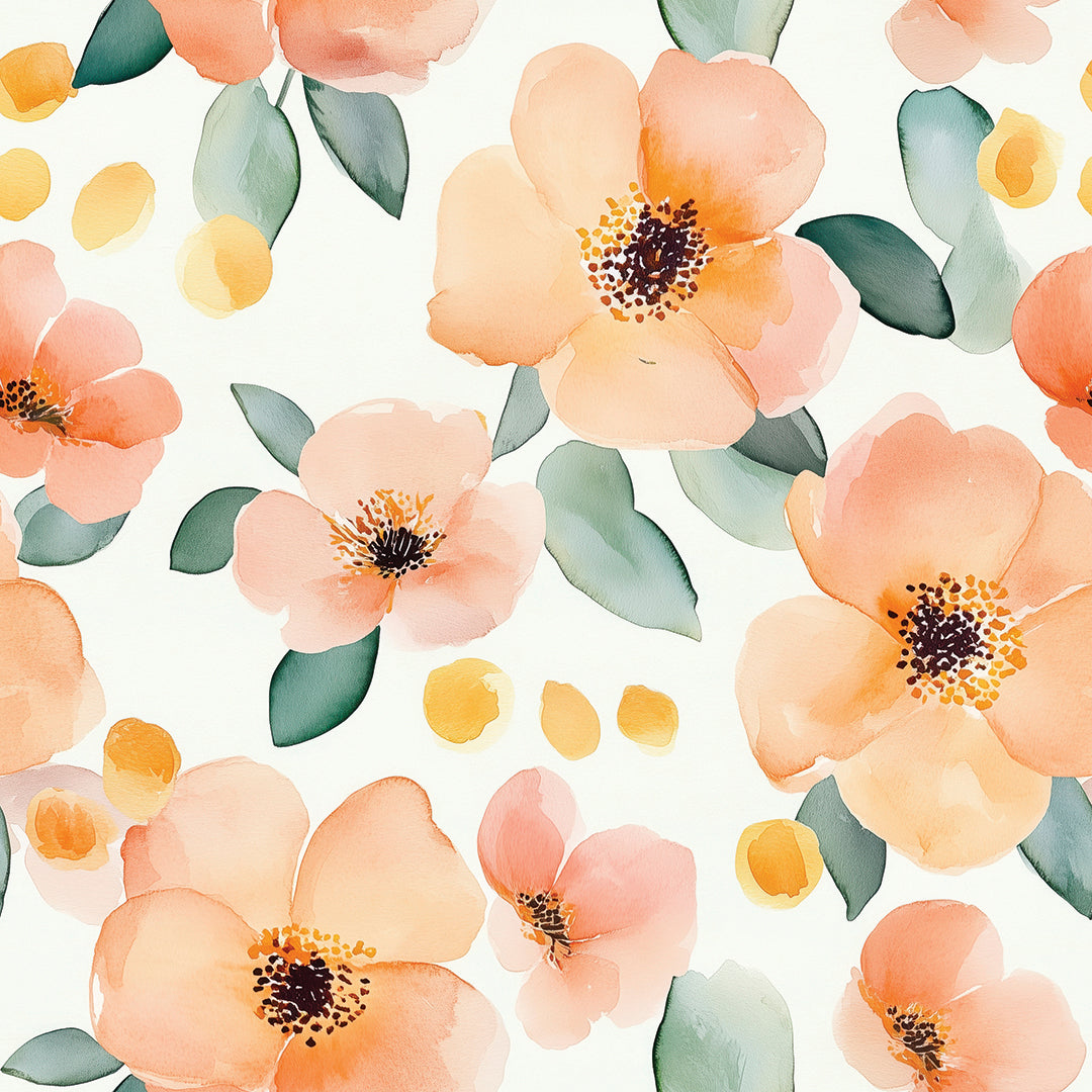 sun-kissed apricot bloom wallpaper - wallcreatives