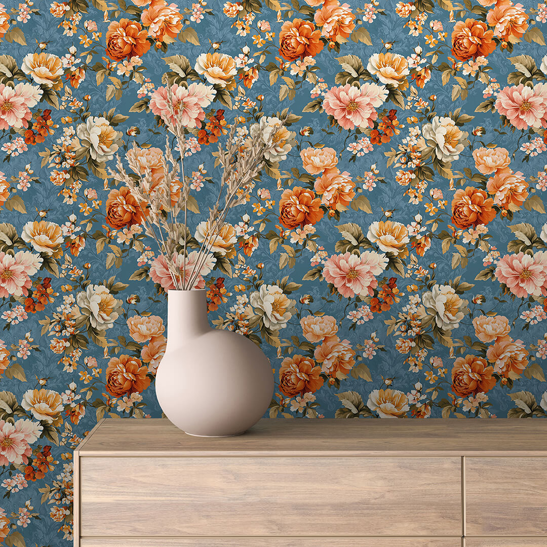 sunset bloom vintage tapestry - wallcreatives