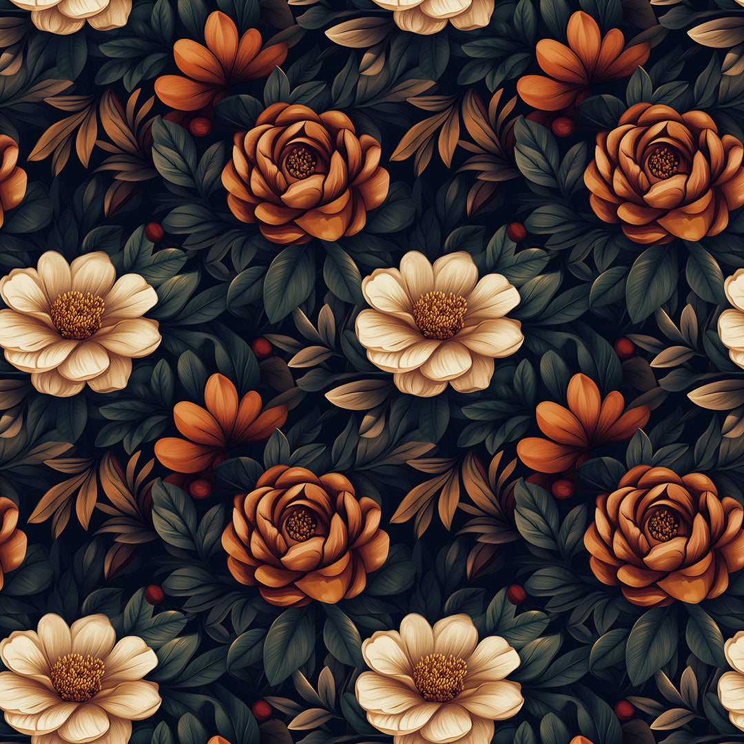 twilight floral embrace - wallcreatives