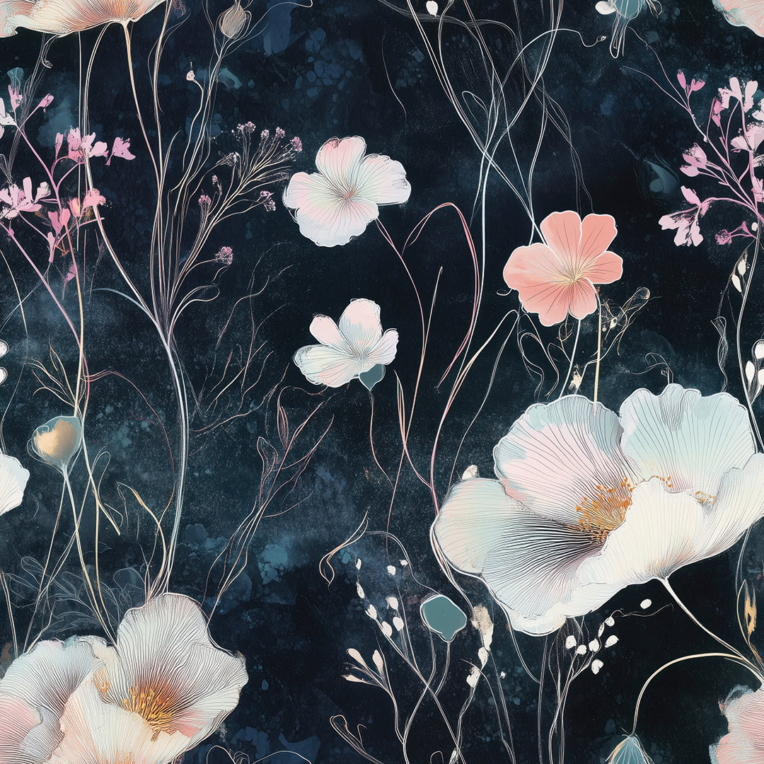 whispering midnight flora - wallcreatives