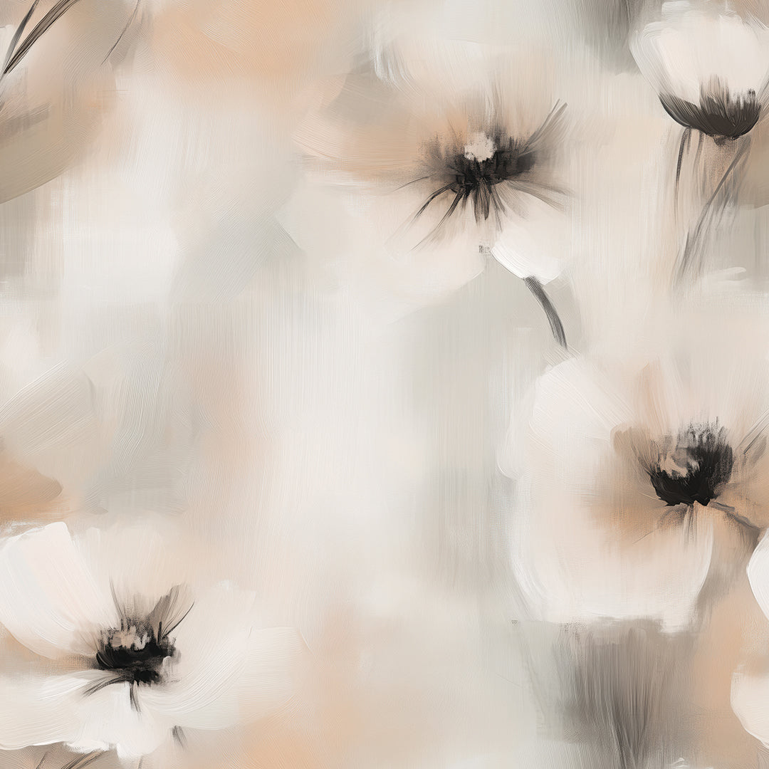whispering poppies abstract mural - wallcreatives