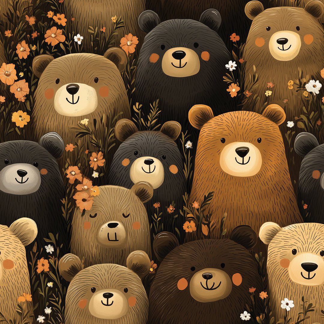 enchanted bear forest gathering - wallcreatives