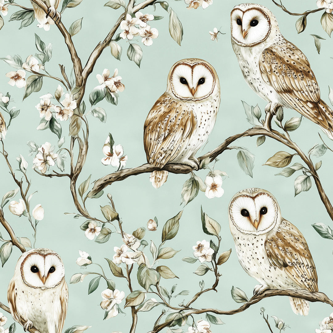 enchanted owl grove wallpaper - wallcreatives