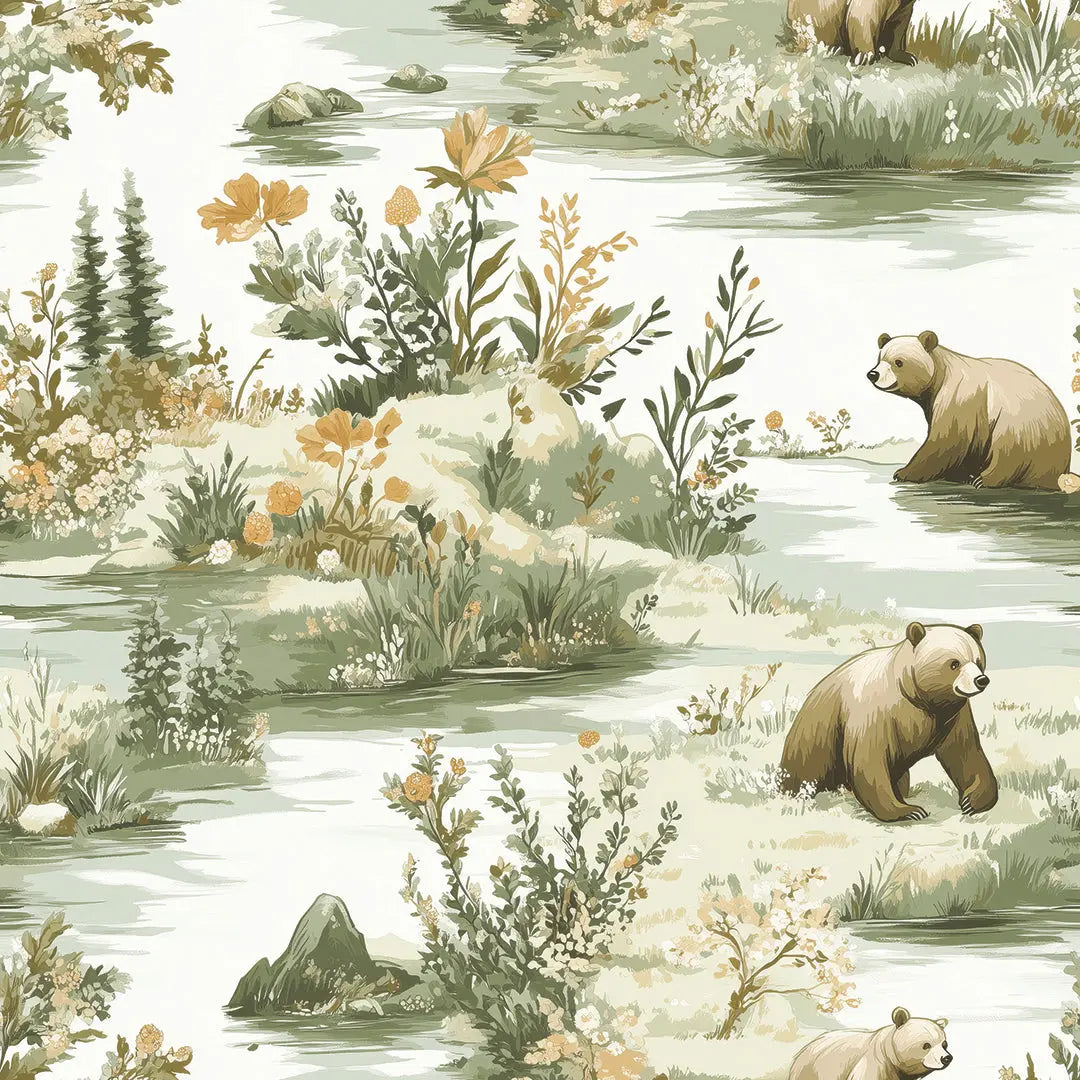 gentle bear's woodland wander - wallcreatives