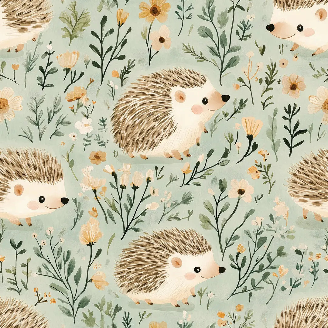 hedgehog's meadow whimsy - wallcreatives