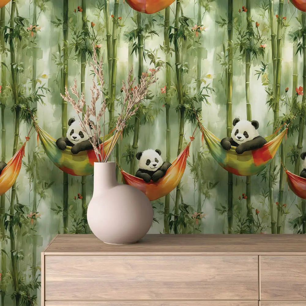 serene panda hammock haven - wallcreatives