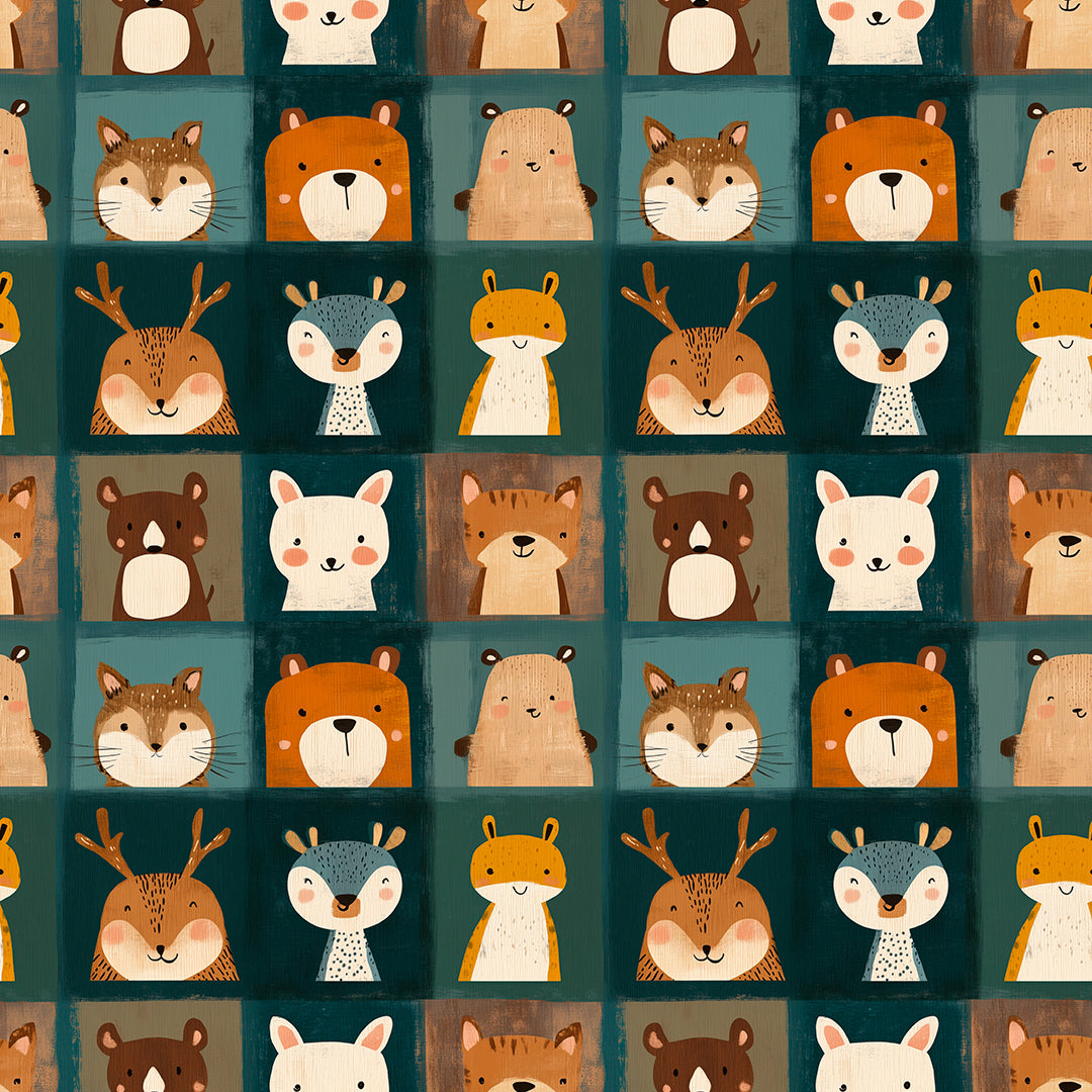 whimsical woodland menagerie wallpaper - wallcreatives