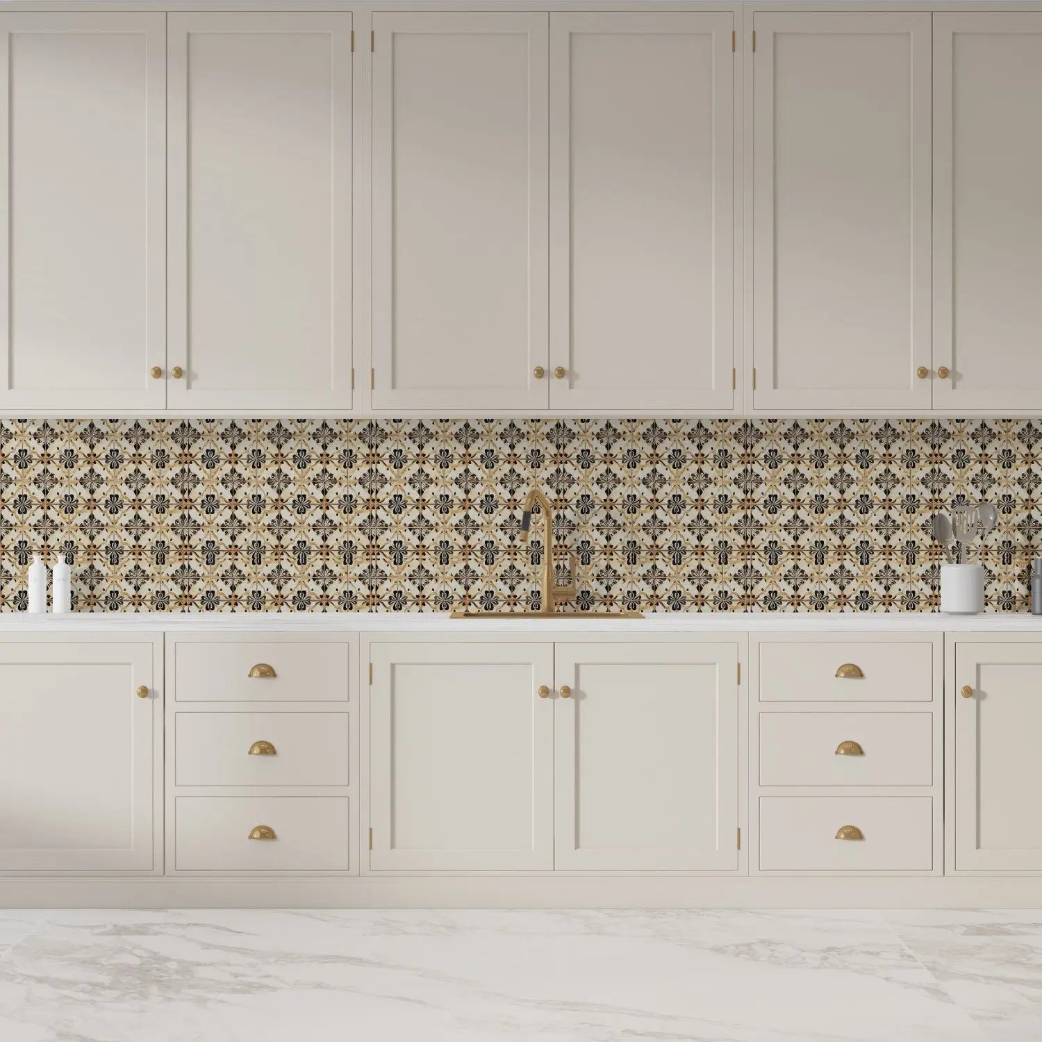 Ochre Bloom Heritage Tile WallCreatives