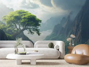Verdant Mountain Dreamscape Mural - WallCreatives