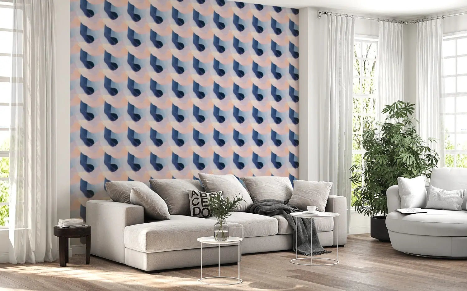 Serene Horizon Abstract Mural WallCreatives