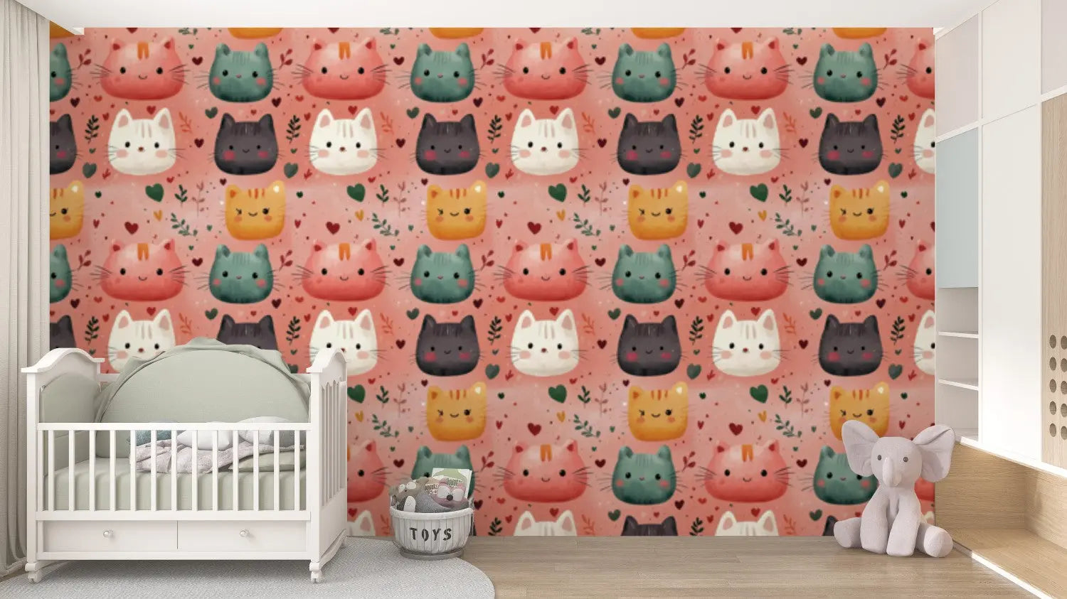 Cuddly Cats Whimsical Wallpaper WallCreatives
